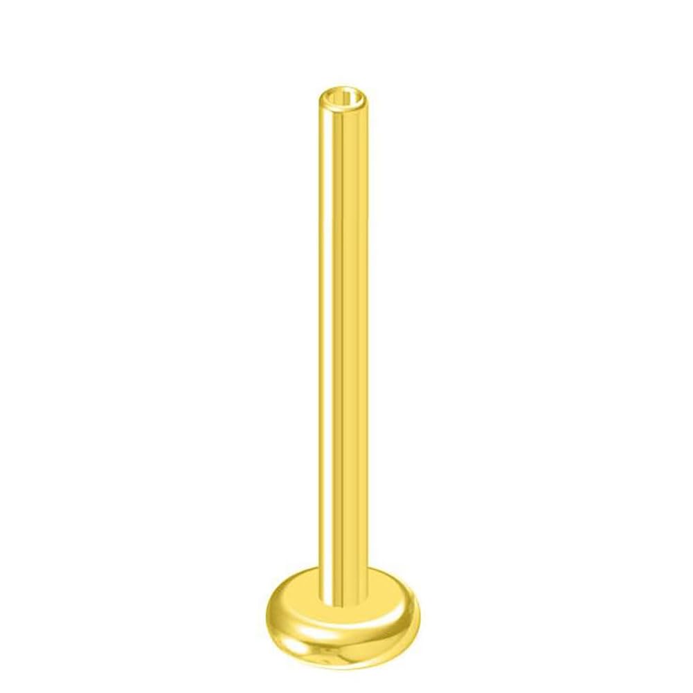 NewkeepsR 20G  10mm Gold Plated Threadless Flat Back Labret Stud Post Replacement, Implant Grade 0.8mm Press Fit Flatback Push I