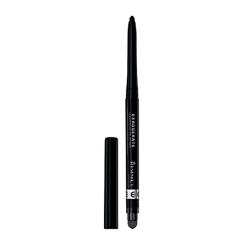 Rimmel London Exaggerate Waterproof Eye Definer Eyeliner, Highly Pigmented, Long-Wearing, Built-In Smudger, 261, Noir, 0.01Oz