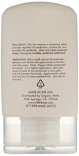 Organic Male OM4 Oily Step 4: Weightless Equalizing Moisture Complex, Moisturizer for Oily Skin to help reduce shine and breakou