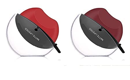 Glowhouse Apple Shape Lazy Quick Matte Lipstick LongLasting Wear NonStick Cup Not Fade Waterproof Lip Gloss,Matte Lipstick Pac