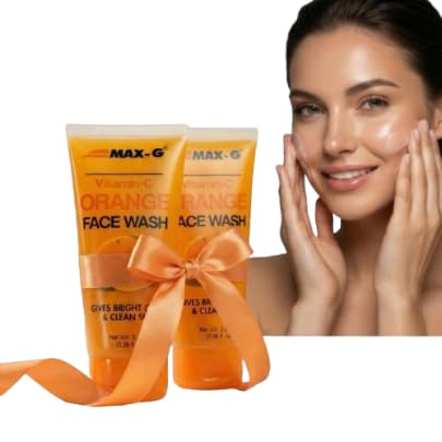 MaxG Vitamin C Orange Face Wash Pack Of 2 | Bright Glow Deep Cleansing | Removes Dark Spots Tan & Dullness | Anti Acne Oil Cont