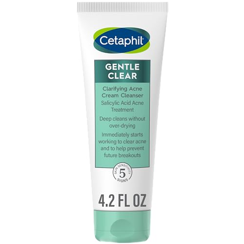 Cetaphil Acne Face Wash, Gentle Clear Clarifying Acne Cream Cleanser With 2% Salicylic Acid, Deep Cleans & Treats Acne Prone Ski