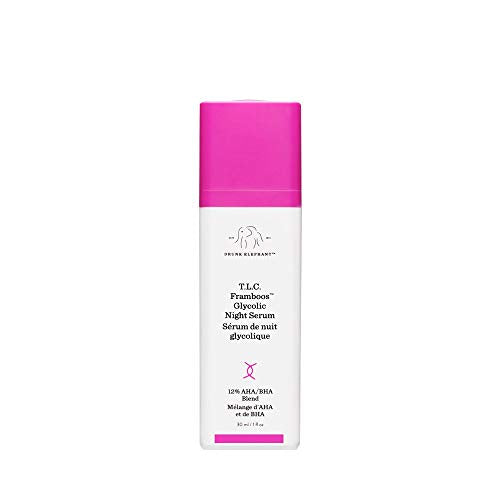 Drunk Elephant T.L.C. Framboos Glycolic Night Serum - Skin Care Brightening Night Serum, 1 Ounce