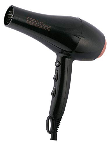 Gem Force Professional Intense Ionic Ceramic Science Hair Dryer - Black/Rose Gold