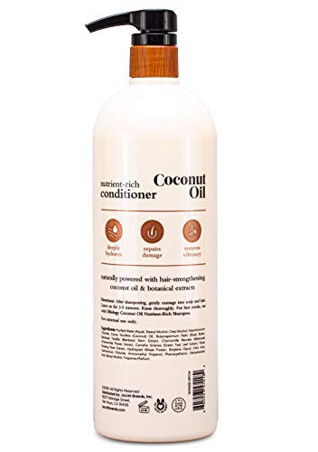 Oliology Coconut Oil Conditioner - Natural Coconut Oil Conditioner Helps Restore Damaged, Lifeless Hair | Provides Intense Shine