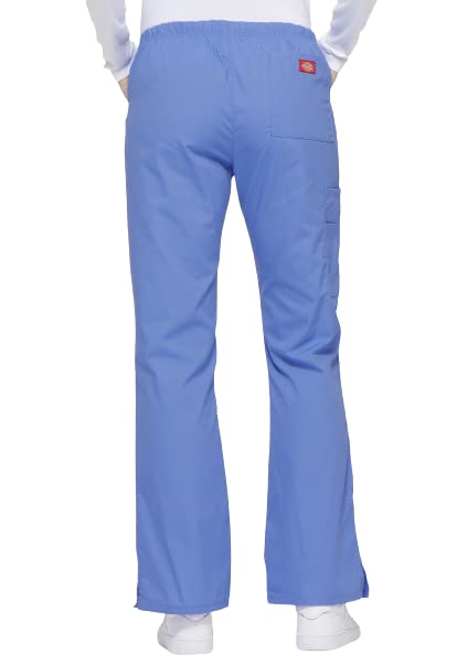 cherokee womens Signature Mid Rise Drawstring cargo medical scrubs pants, ciel, XX-Large Plus