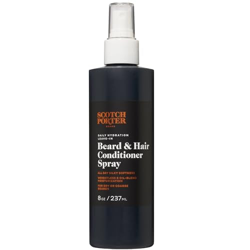 Scotch Porter Leave-In Conditioner Spray For Men | Daily Hydration Leave-In Beard & Hair Conditioner Spray | Coconut, Avocado, &