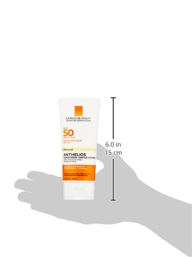 La Roche-Posay Anthelios Mineral Sunscreen Gentle Lotion Broad Spectrum Spf 50, Face And Body Sunscreen With Zinc Oxide And Tita