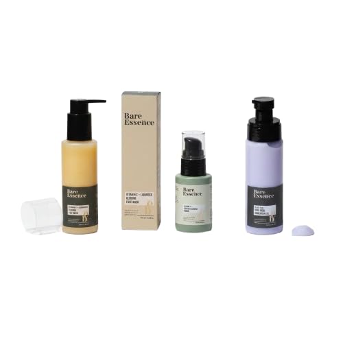 Bare Essence Skincare Combo Kit With Vitamin C Face Wash Serum & Blue Pea Spf Gel | Brightening Hydrating Radiance Repair & Uv P