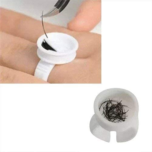 100Pcs Disposable Plastic Nail Art Tattoo Glue Pallet Holder Eyelash Extension Rings Adhesive Pigment Holders Ink Cup Rings Make