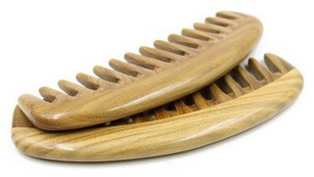Myhsmooth Gs-by-wt Wide Tooth Wood Handmade Natural Green Sandalwood No Static Comb with Aromatic Scent for Detangling Curly Hai