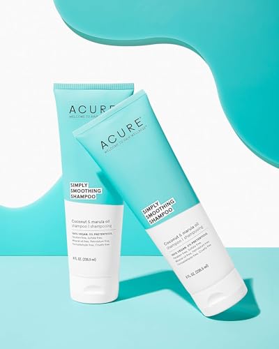 Acure Simply Smoothing Shampoo, Water, Coconut & Marula Oil, 100% Vegan, Performance Driven Hair Care, Smooths & Reduces Frizz,