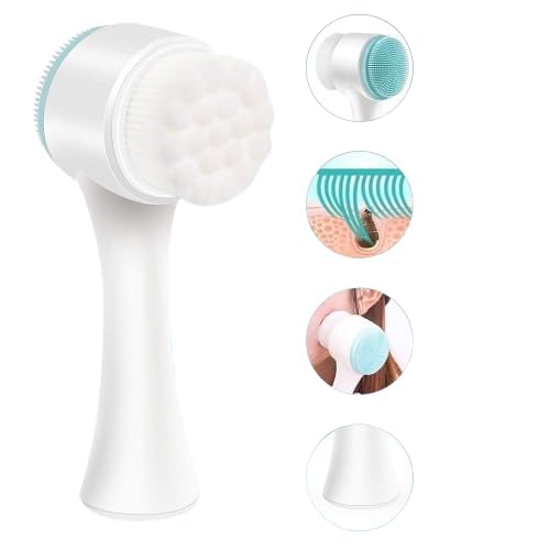 Banira Facial Brush And Headband Set  Deep Cleansing Manual (NonElectric) Dual Action Silicone Facial Brush & Superfine Fur S