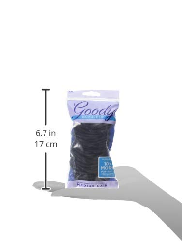 Goody Ouchless Elastic Hair Bands, No-metal, Black, 70 count