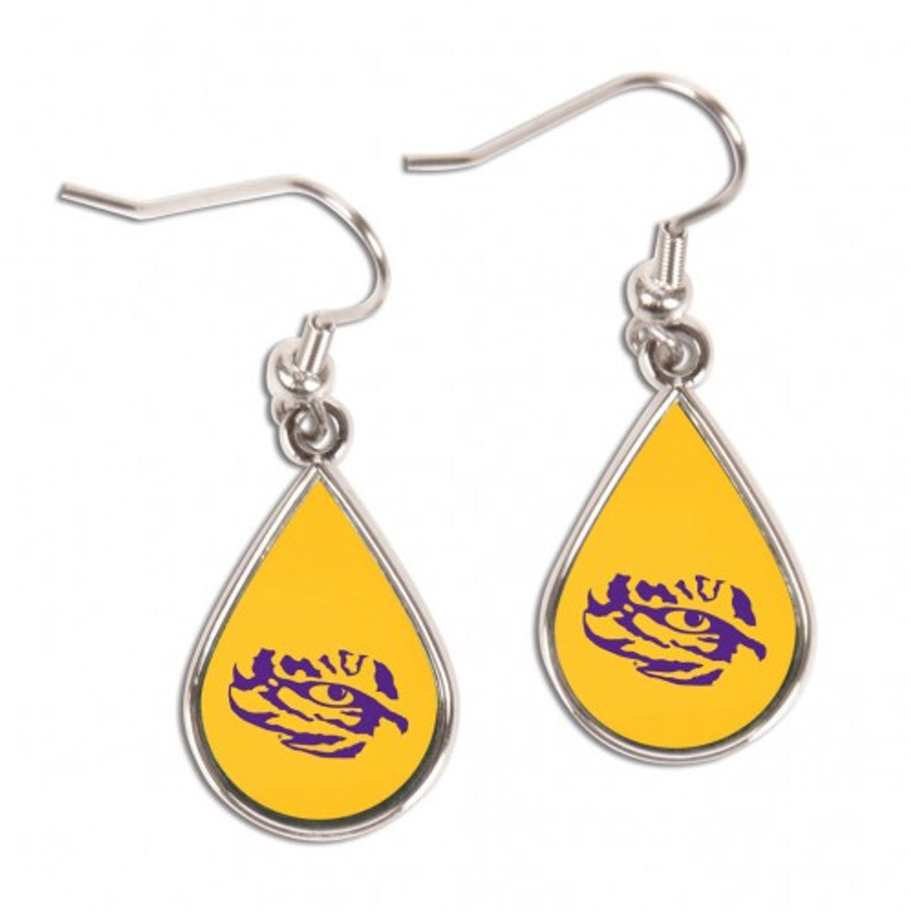LSU Tigers Earrings Tear Drop Style - Special Order