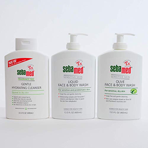 Sebamed Liquid Face & Body Wash Ultra Mild and Gentle Hydrating Cleanser for Normal to Sensitive Skin 13.5 Fluid Ounces (Pack of