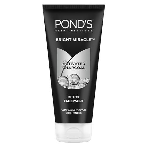 PONDs Pure Detox, Facewash, 200G, For Fresh, Glowing Skin, With Activated Charcoal, Daily Exfoliating & Brightening Cleanser, Po