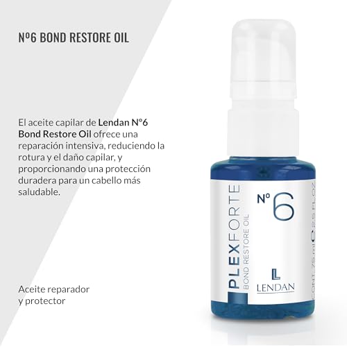 Lendan Hair Oil Plex Forte Nº6 - 75 ml - Repairs & Protects All Hair Types - Anti-Frizz, Adds Shine, Lightweight Texture