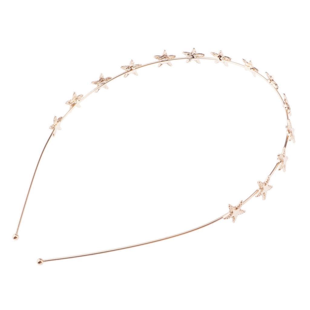 ATORSE?Women Girls Headband Star Hair clasp hair loop Hair band Accessories Golden