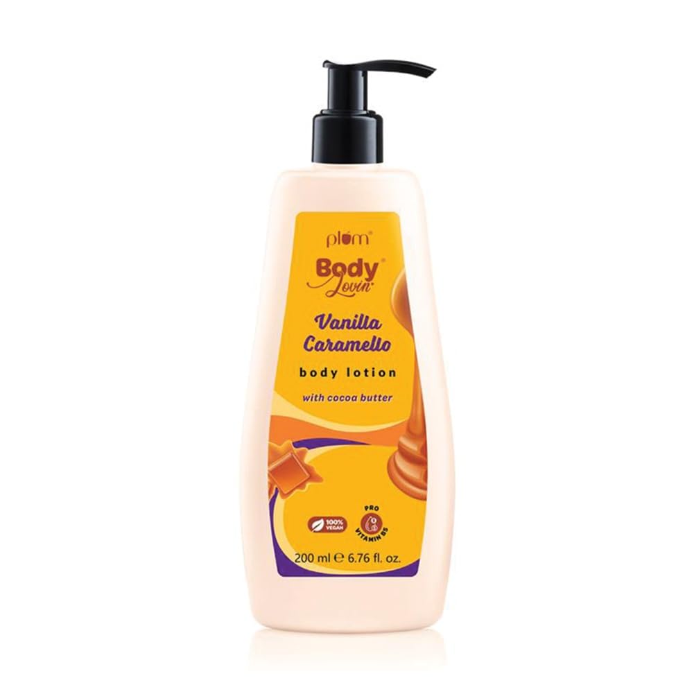 Plum Bodylovin Vanilla Caramello Body Lotion | Cocoa Butter & Vitamin B5 For Deep Moisturization | NonGreasy | Soft & Glowing 