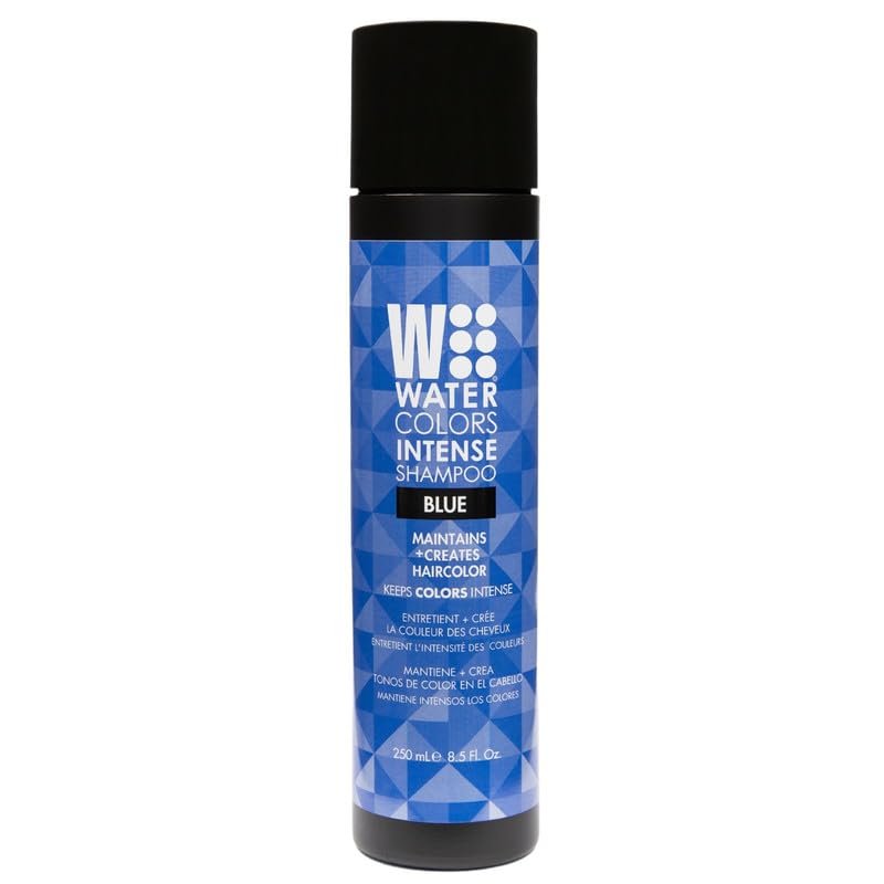 Watercolors Intense Color Depositing Shampoo, Semi Permanent Hair Color 8.5 Oz - Blue