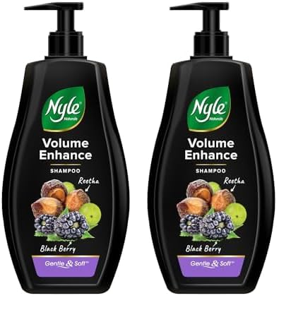 Nyle Naturals Volume Enhance Shampoo, With Blackberry, Reetha And Amla, Gentle & Soft Shampoo, Ph Balance And Paraben Free, For 