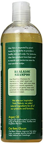 Real Aloe Aloe Vera Hair Shampoo with Argan Oil, 16 Fl Oz - Nourishing Formula for Healthy Hair