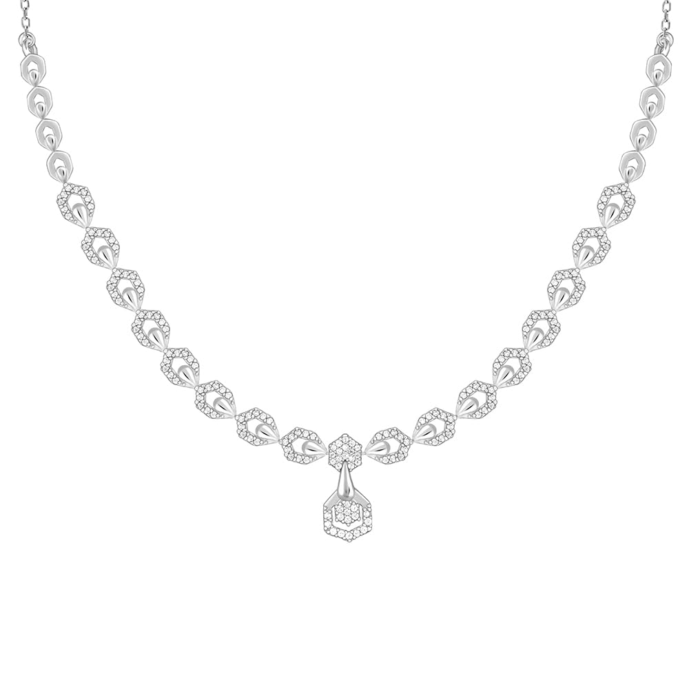Giva 925 Silver Glittering Hexagon Necklace| Pendant To Gift Women & Girls | With Certificate Of Authenticity And 925 Stamp | 6 