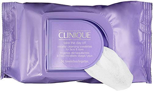 Clinique Micellar Cleansing Makeup Remover Wipes for Face & Eyes, 1 Count, Safe for Sensitive Skin