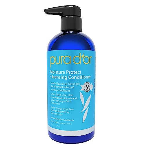 Pura Dor Moisture Protect Cleansing Conditioner (16Oz) Detangles & Restores Hair With Argan Oil, Lavender & Other Natural Ingred