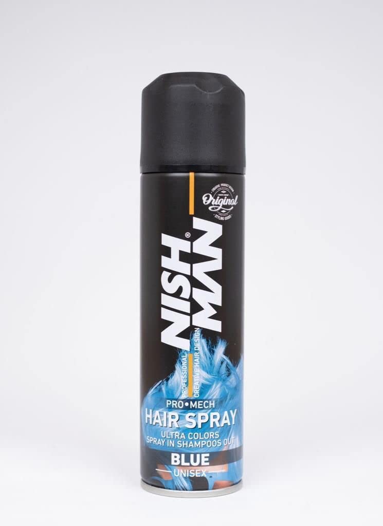 Nish Man Temporary Hair Colour - Nishman Unisex Pro Mech Hair Styling Colour Spray - Ultimate Coloured Hair Spray Wash Out Kids