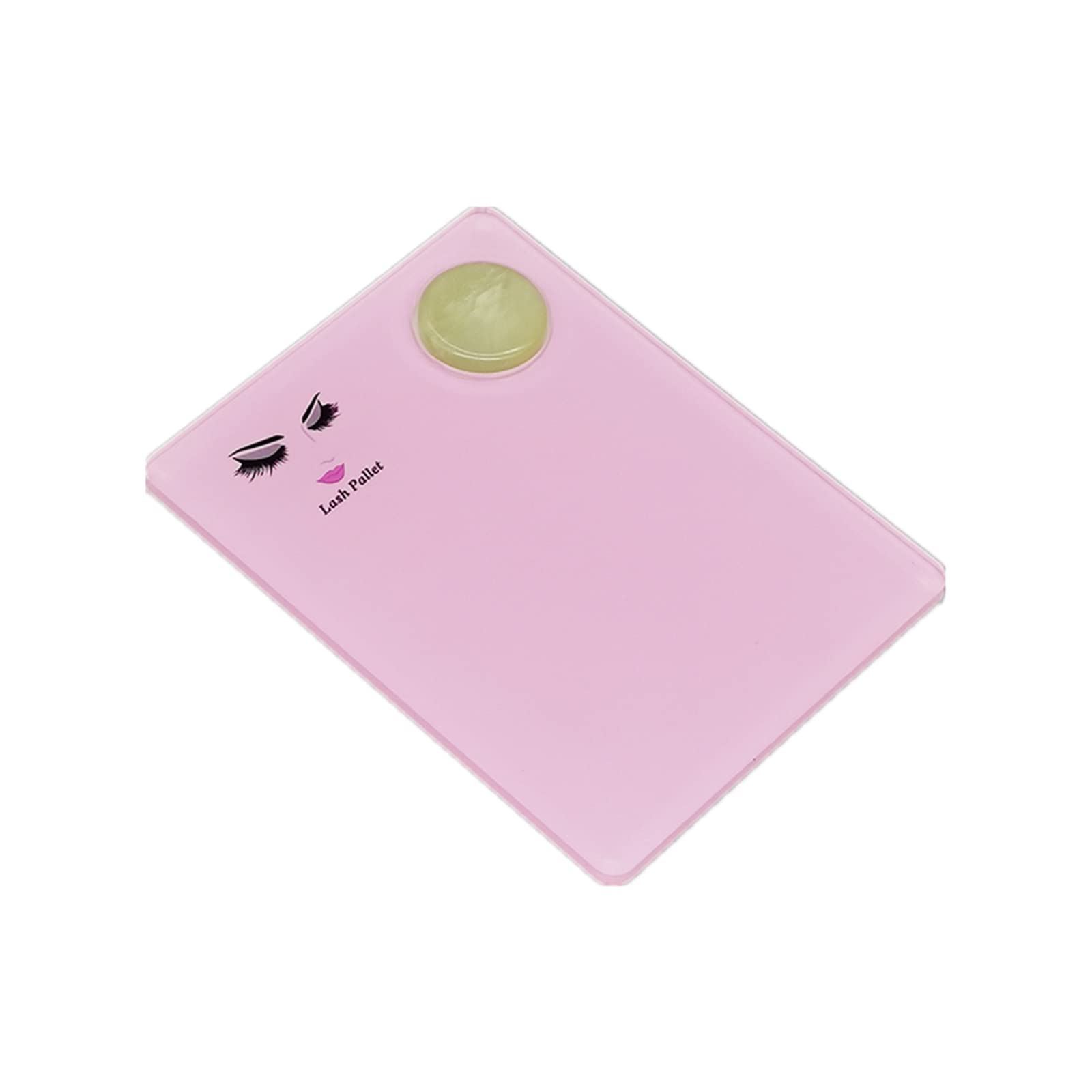 Sisiter 2-In-1 Acrylic Eyelash Extension Pallet + Round Jade Stone Set Eyelash Grafting Tool Pad Lash Tray Gasket (Pink)