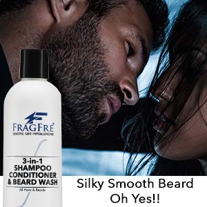 Fragfre Shampoo Conditioner And Beard Wash For Men, 12 Oz - Unscented, Sensitive Skin, 3 In 1 Hair And Beard Cleansing And Condi