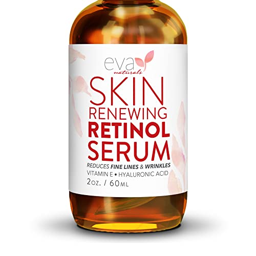 Retinol Serum 25% by Eva Naturals (2oz, Double-Sized Bottle) - Best Anti-Aging Serum, Minimizes Wrinkles, Helps Prevent Sun Dama