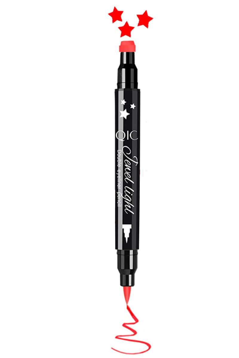 Go Ho Red Liquid Eyeliner Stamp,Star Stamp Eyeliner Makeup,Double-Side Seal Waterproof Eyeliner Pen,Long-Lasting Smudge-Proof Ta