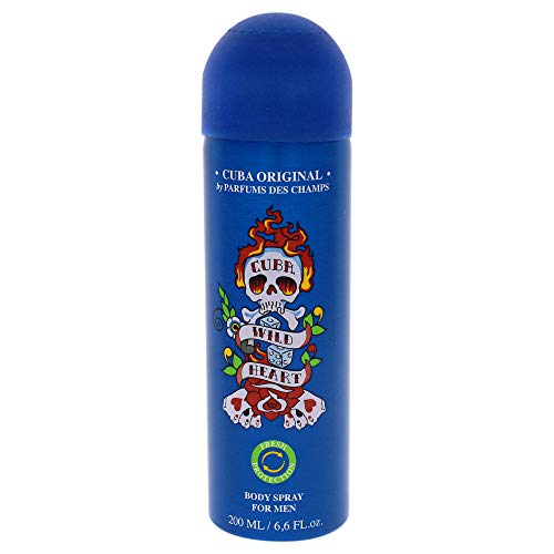 Cuba Original By Parfums Des Champs Wild Heart Men Body Spray 66 Oz,I0101712