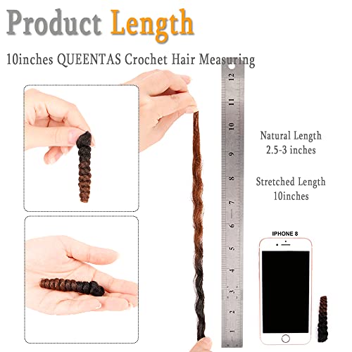 Queentas Short Crochet Hair For Women 6 Packs 10Inches 6Mm Small Toni Curl Carrie Curl Brown Short Curly Crochet Synthetic Hair
