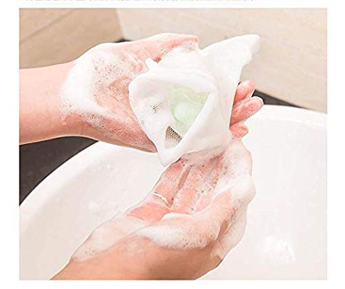 Akoak 10 Pcs Exfoliating Mesh Soap Pouch Bubble Foam Net Soap Sack Saver Pouch Drawstring Holder Bags (Color Random)