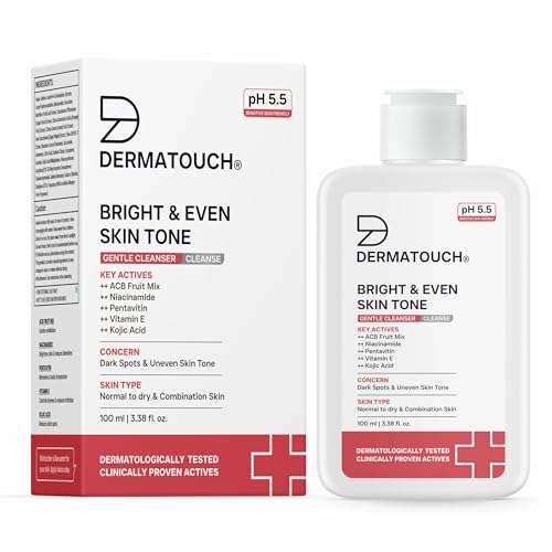 Dermatouch Bright & Even Skin Tone Gentle Cleanser | Helps Reduce Dark Spots & Uneven Tone | Ph 5.5 Daily Face Wash | 100Ml