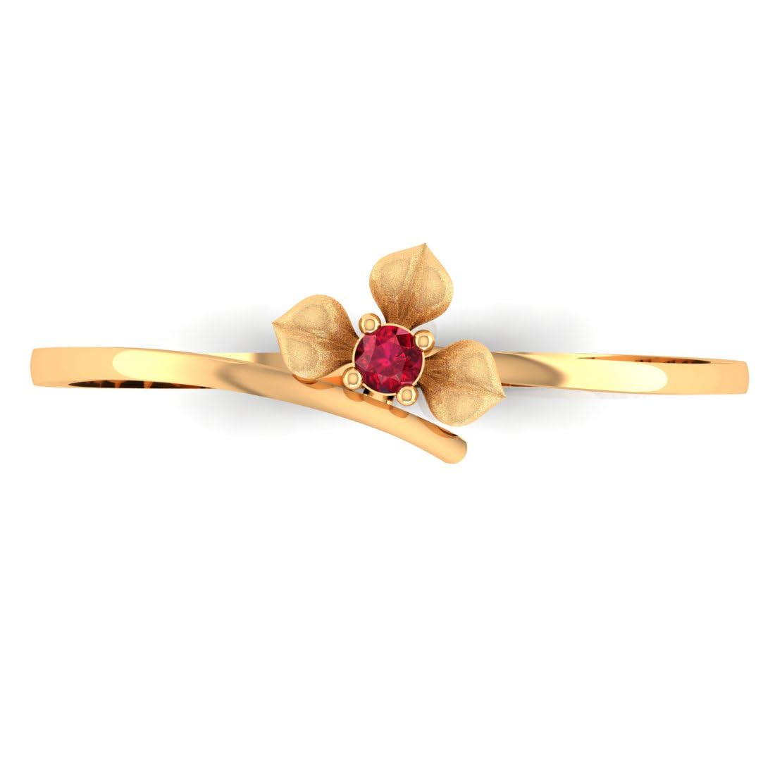 P.C. Chandra Jewellers 14Kt (585) Delicate Yellow Gold Flower Ring For Women | Elegant & Timeless Design (Gold Weight  0.5 Gram