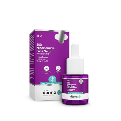 The Derma Co 10% Niacinamide Serum - 20 Ml | With 2% Zinc, Powered By Deep Penetration Formula | Fades Acne Marks, Controls Oil 