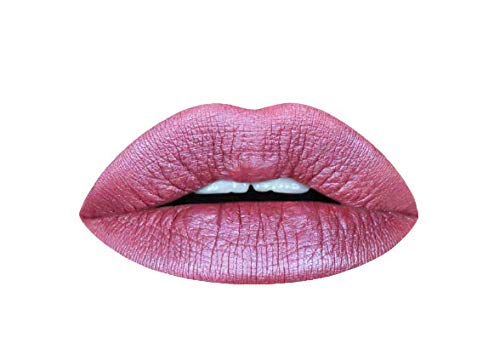 Aromi Sugared Mauve Metallic Liquid Lipstick, Purple Pink Lip Color With Shimmery Finish, Raspberry Mulberry Lipstick, Long-Last
