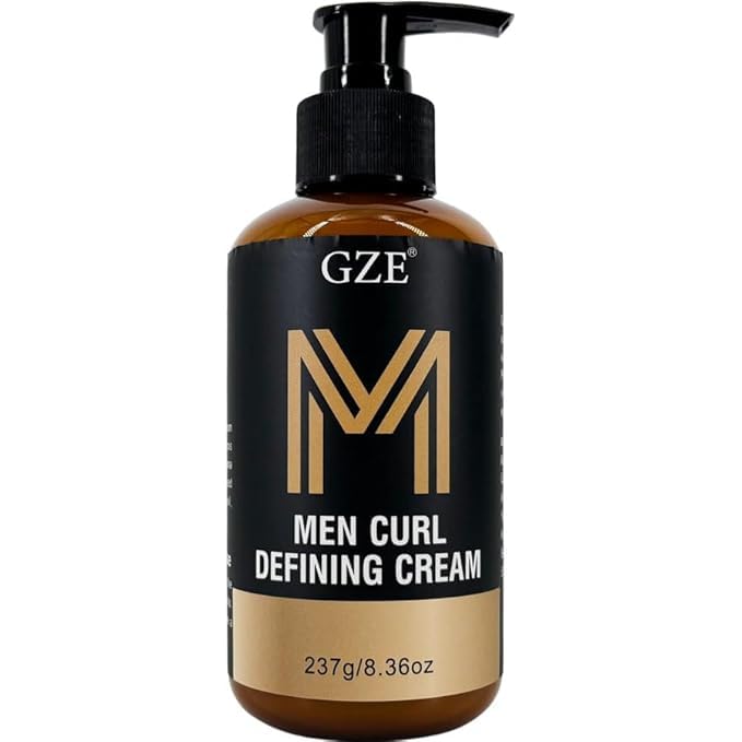 GZE Curl Cream for Men  Curl Defining Styling Cream with Shea Butter, Long Hold & Frizz Control  Lightweight NonGreasy Formul