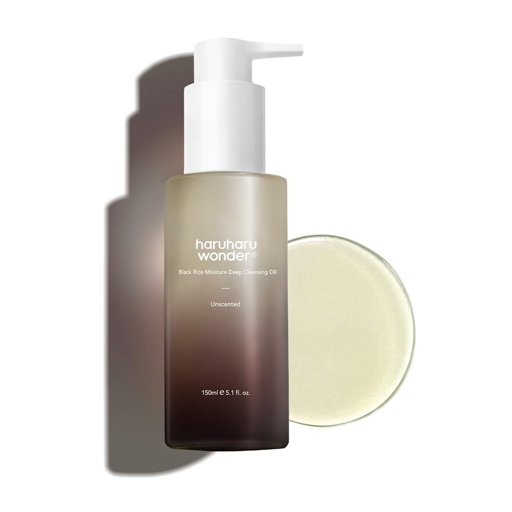 Haruharu Wonder Black Rice Moisture Cleansing Oil 5.1 Fl.Oz / 150Ml | Korean Facial Cleanser, Makeup Remover | Vegan, Cruelty Fr