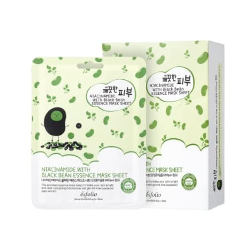 Pure Skin Niacinamide Black Bean Essence Mask Sheet - 1 Box of 10 Sheets