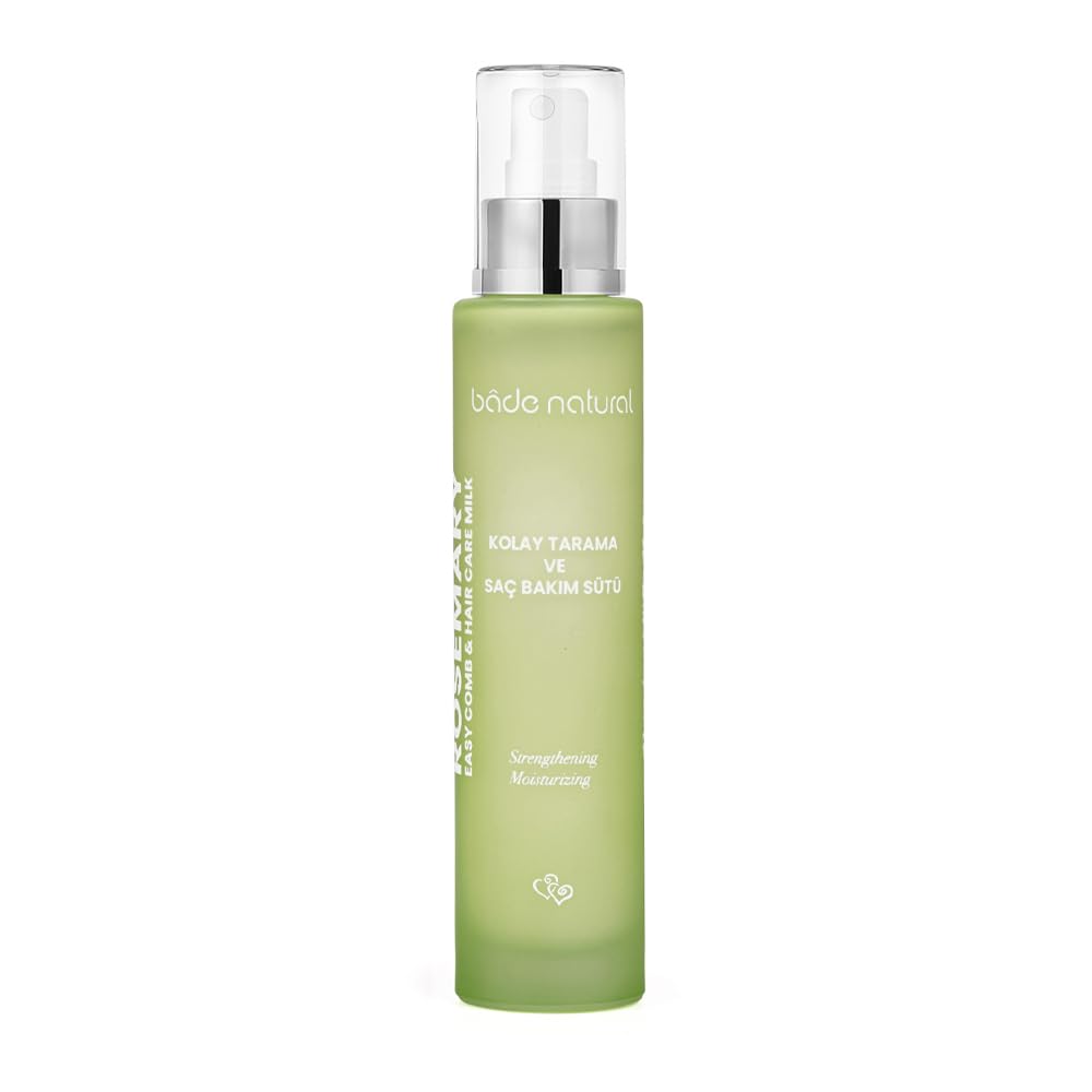 Bade Natural LeaveIn Detangling Hair Milk with Rosemary & Castor Oil  Nourishing Spray for Dry & Damaged Hair  Lightweight Co