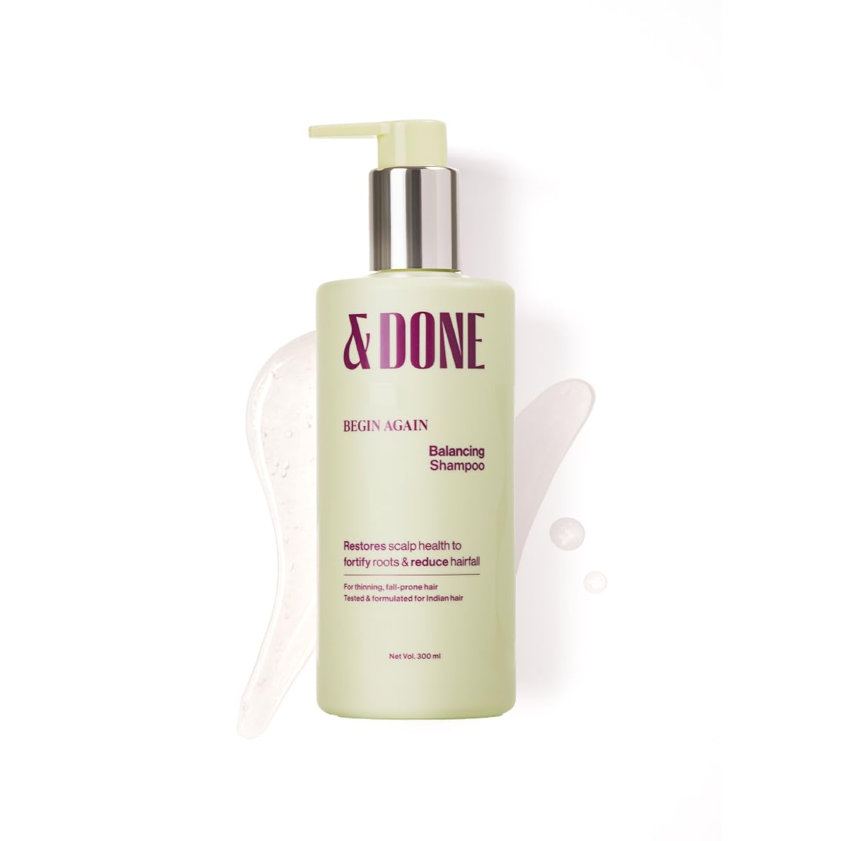 &Done Hair Fall Control Shampoo | Rebalances Scalp & Supports Healthier Hair Growth | Provides 3X Hair Fall Control | Salicylic 