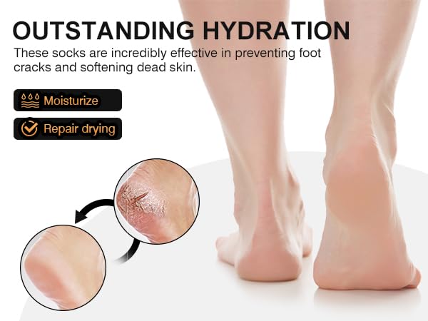 MoyRetty Moisturizing Silicone Socks for Men (Medium), Black, Ultimate Aloe-Infused Gel for Home Use (M-1pair)