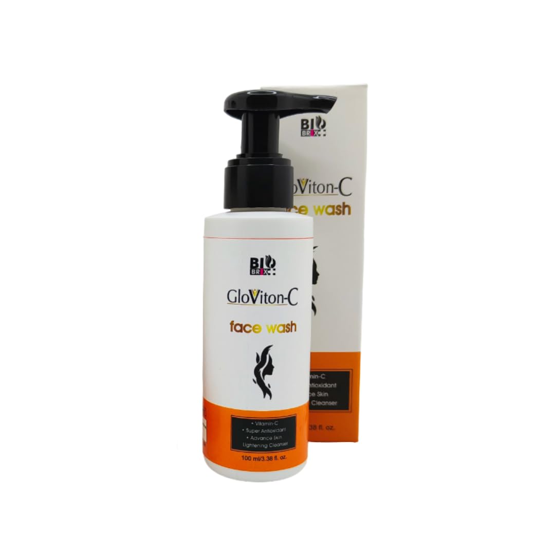 Gloviton C Face Wash With Brightening Complex, Aha & Bha, Vitamin C & Botanical Extracts  Gentle Daily Facial Cleanser For Skin