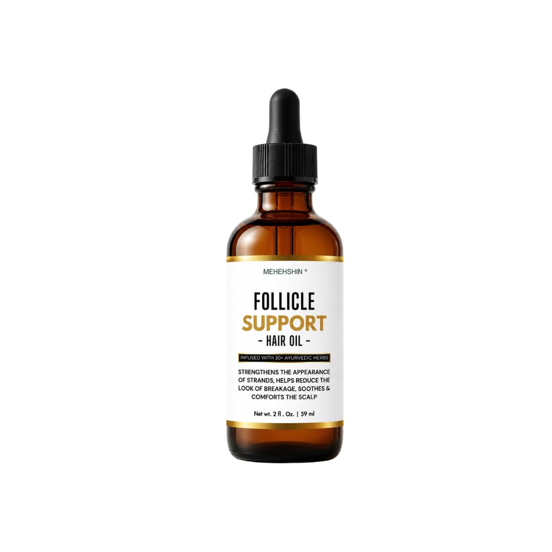 MEHEHSHIN Follicle Support Hair Oil, 30+ Botanical Scalp & Hair Oil for FullerThickerLooking Hair, & Edges